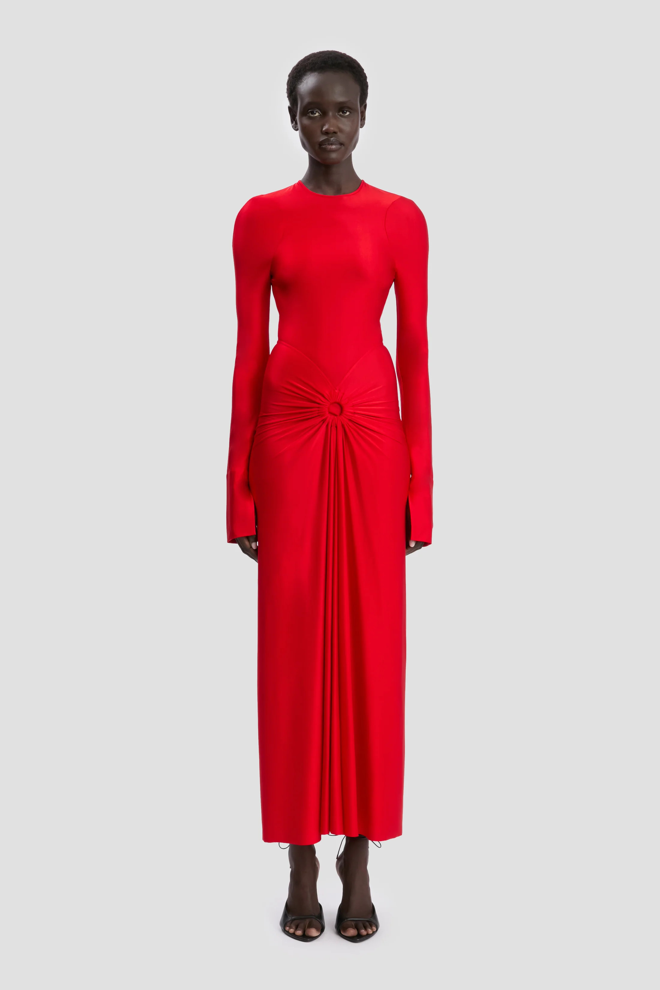 Frances Midi Dress In Cardinal Red | Victoria Beckham UK