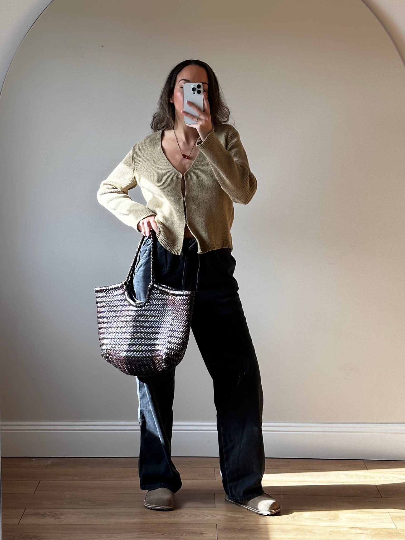 Spring outfit inspo, basket bag, Arket pants, massimo dutti knit cardi, elevated essentials, neutral tones, neutral outfit, everyday style, capsule wardrobe essentials, brown aesthetic, Birkenstock, clogs, lutry Birkenstocks, 

#LTKstyletip #LTKfindsunder100 #LTKeurope