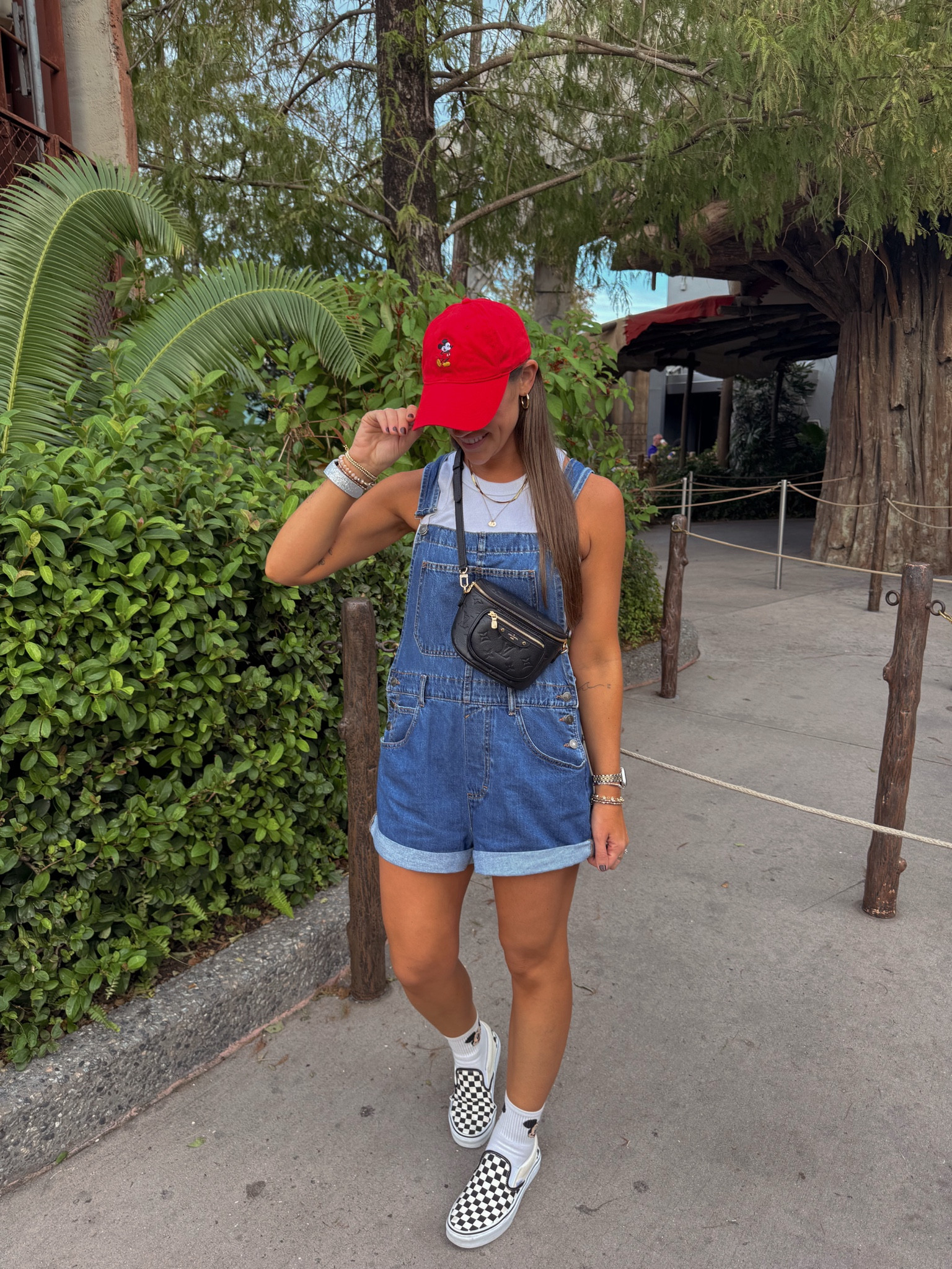 M overalls (I’ve had these for several years now and need a small now to be honest with you. They were really baggy on the sides but I just haven’t ordered the smaller size yet)… I recommend your true sizing 


Disney outfit idea 