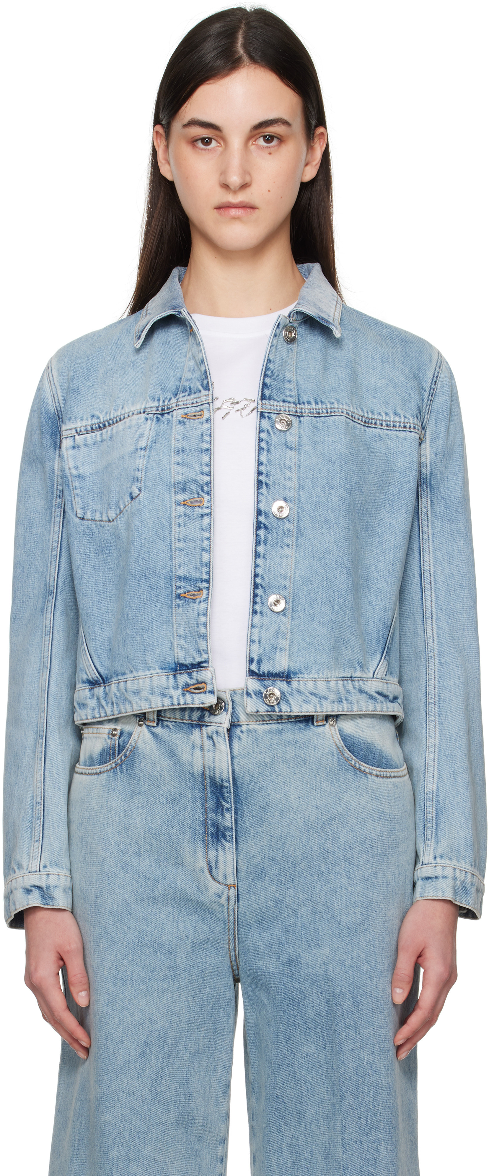 Lanvin Blue Short Denim Jacket | SSENSE