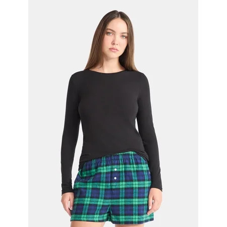 No Boundaries Crewneck Tee with Long Sleeves Women s & Women s XXS-4X | Walmart (US)