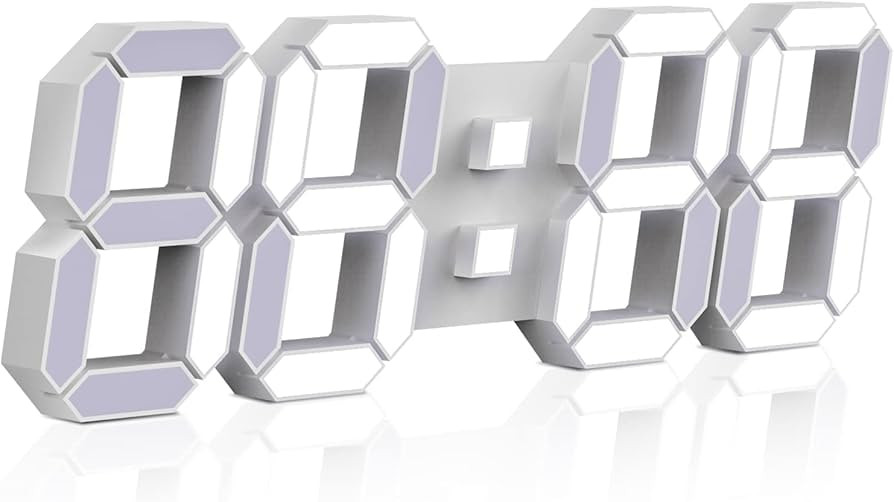 EDUP HOME 15" Large 3D LED Digital Wall Alarm Clock with Remote Control, LED White Light Nightlig... | Amazon (US)