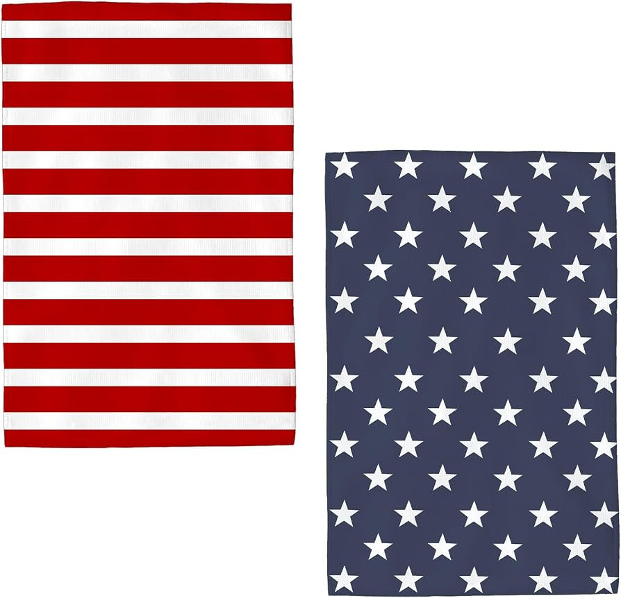 4th of July Kitchen Towels 16x24 Inch Blue Stars Red Stripes Patriotic Decor Dish Towels American... | Amazon (US)