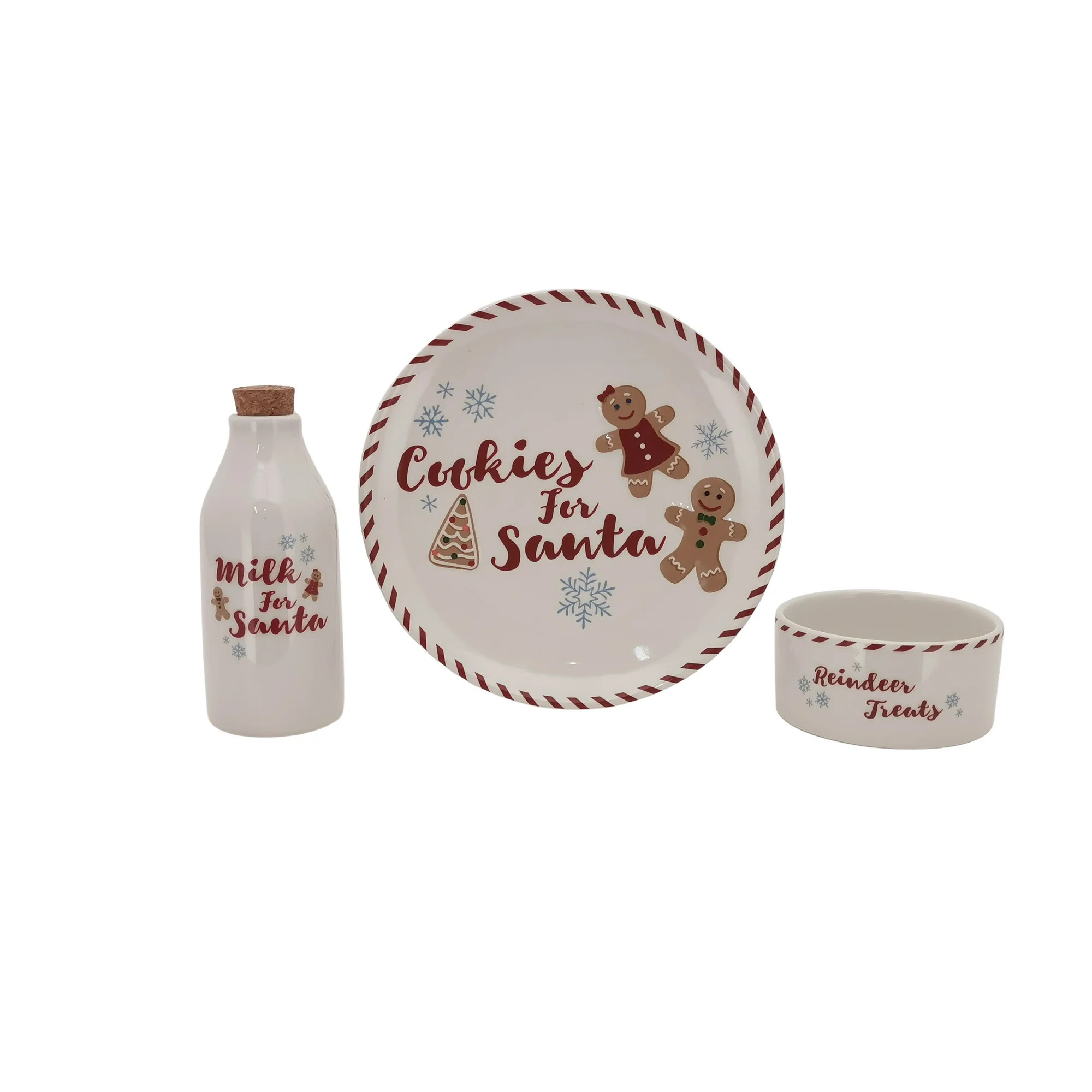 Cookies for Santa Stoneware 3 Piece Set, by Holiday Time | Walmart (US)