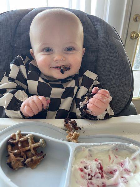 Blueberry waffles for breakfast! 🧇 🫐

I’m loving this checkered print bib with sleeves. It’s easy to wash, waterproof, and makes mealtimes easy. The silicone plate Parker is using is Nuby, dishwasher safe and stays put on his highchair tray.

Baby, baby boy, baby girl, baby mealtime, family, breakfast, lunch, dinnerr

#LTKbaby #LTKkids #LTKfamily