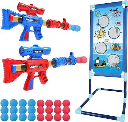 YEEBAY Shooting Game Toy for Age 6, 7, 8,9,10+ Years Old Kids, Boys - 2pk Foam Ball Popper Air Gu... | Amazon (US)