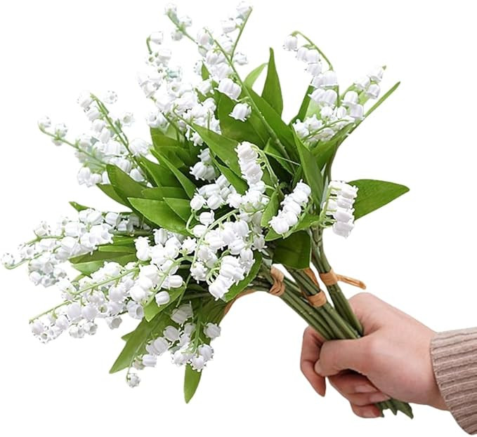24Pcs Lily of The Valley Plastic Flower, Artificial White Bell Orchids,Artificial Flowers Bridal ... | Amazon (US)