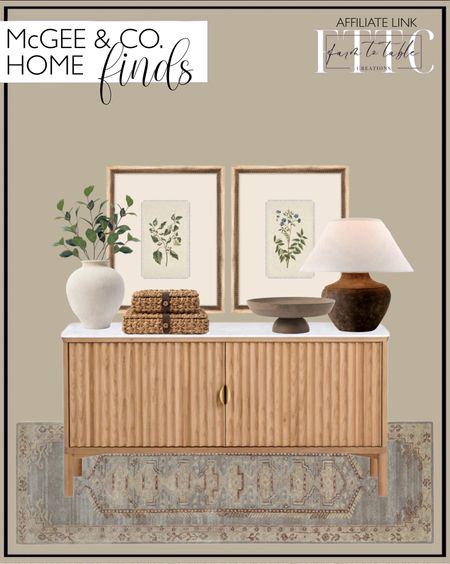 McGee & Co. Home Finds. Follow @farmtotablecreations on Instagram for more inspiration.

Vale Sideboard. Delicate Floral l Delicate Floral lll. Botanical Art. Gannon Table Lamp. Maylee Footed Bowl. Krissan Vase. Faux Gardenia Leaf Stem. Corinne Woven Box. Lazio Handwoven Wool Rug. Spring Collection. New Spring Decor. 

#LTKFindsUnder50 #LTKHome #LTKStyleTip