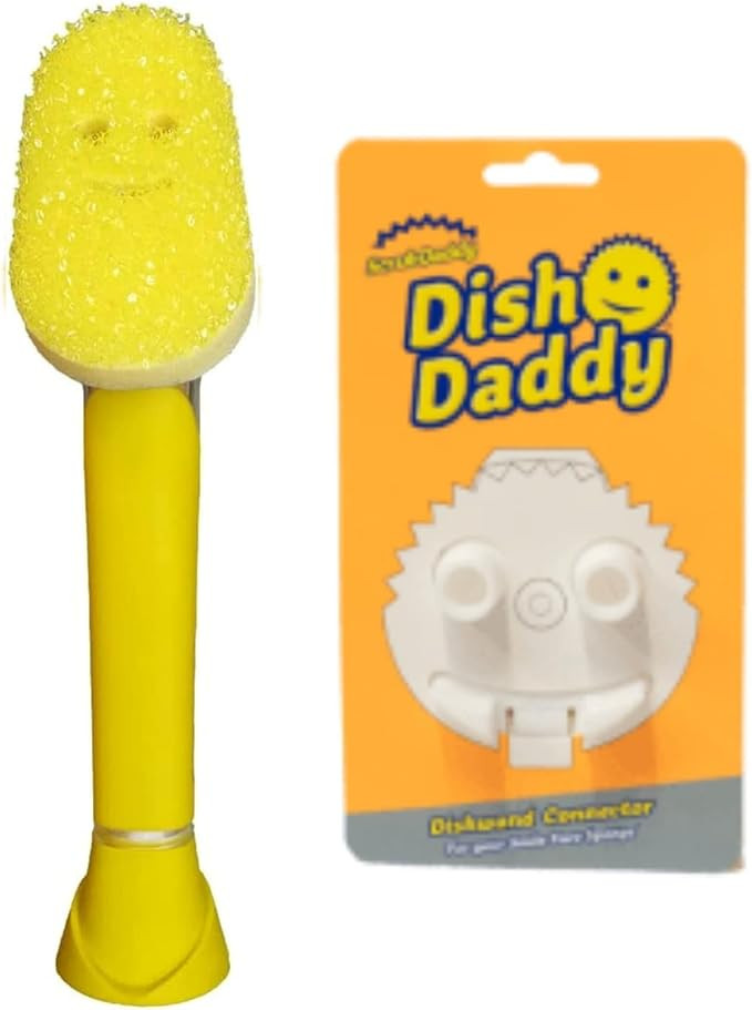 Scrub Daddy Dish Daddy Dish Wand & Connector Head, Soap Dispensing Dish Brush, Texture Changing W... | Amazon (US)