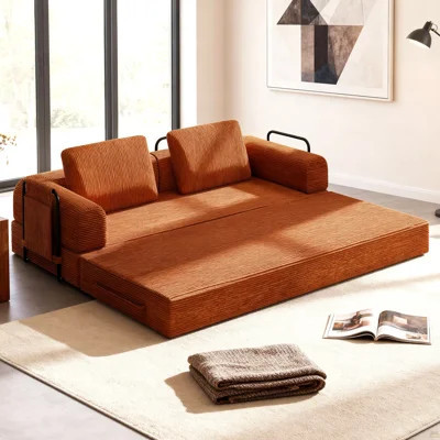 78 Inch Convertible Sleeper Sofa Bed, Futon Boneless Couch Lounge Loveseat with Pull Out Bed, No Assembly Required | Wayfair North America