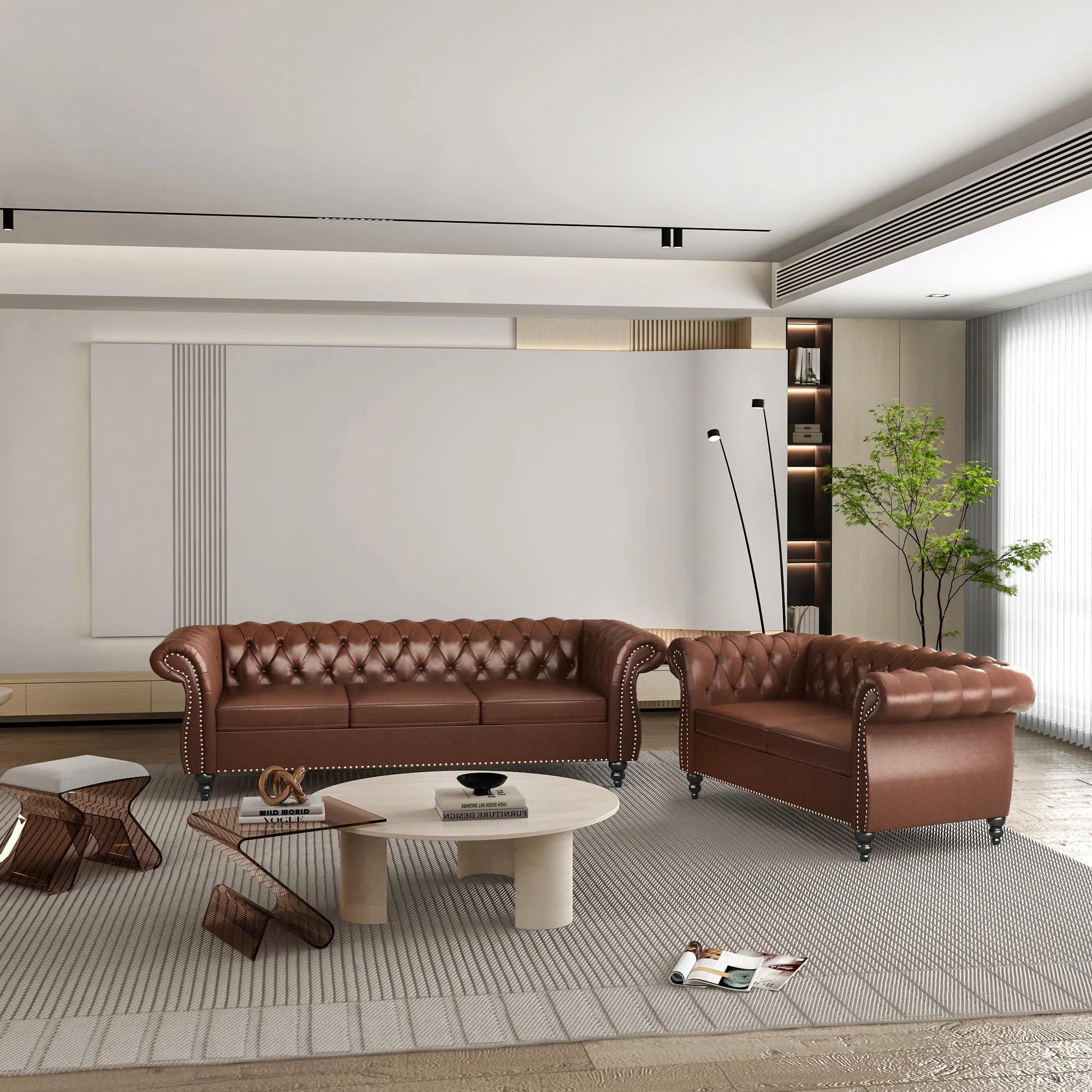 Alxis 2 - Piece Faux Leather Living Room Set | Wayfair North America