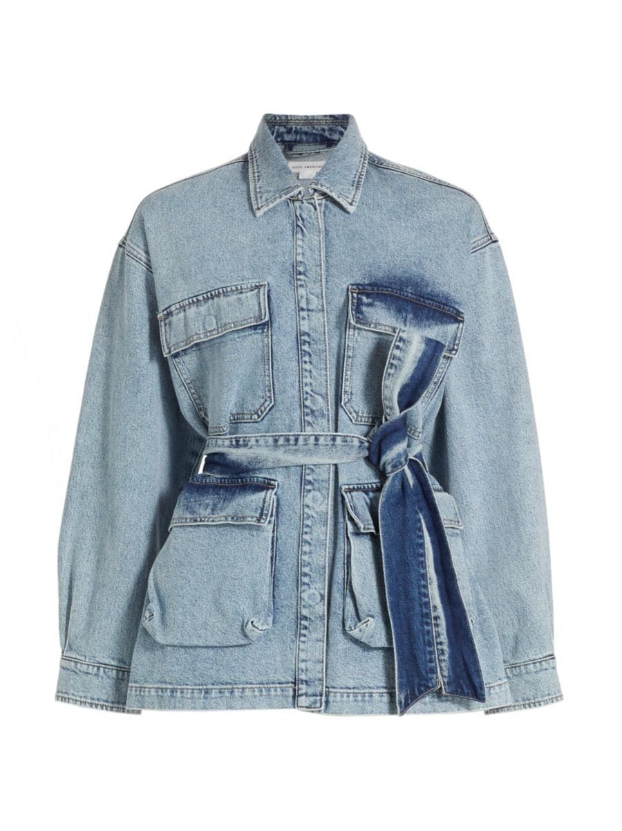 Belted Cargo Denim Jacket | Saks Fifth Avenue