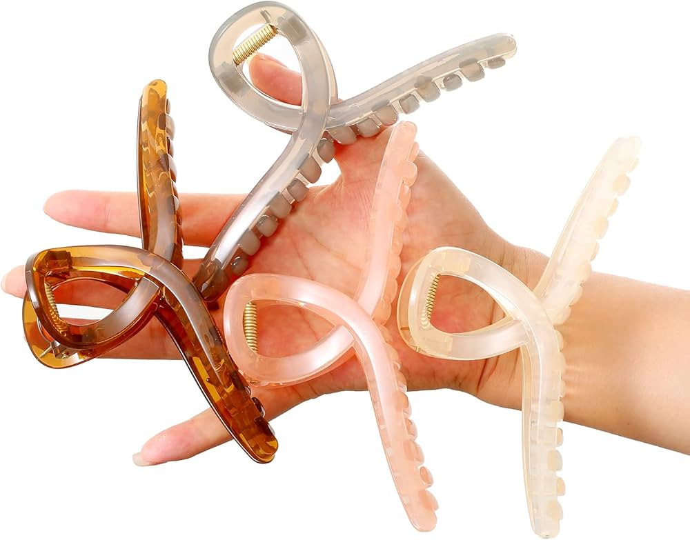 Alemaky 6Inche Extra Large Claw Clips for Thick Hair and Long Hair, 4 Pack Xl Jumbo Claw clips, O... | Amazon (US)