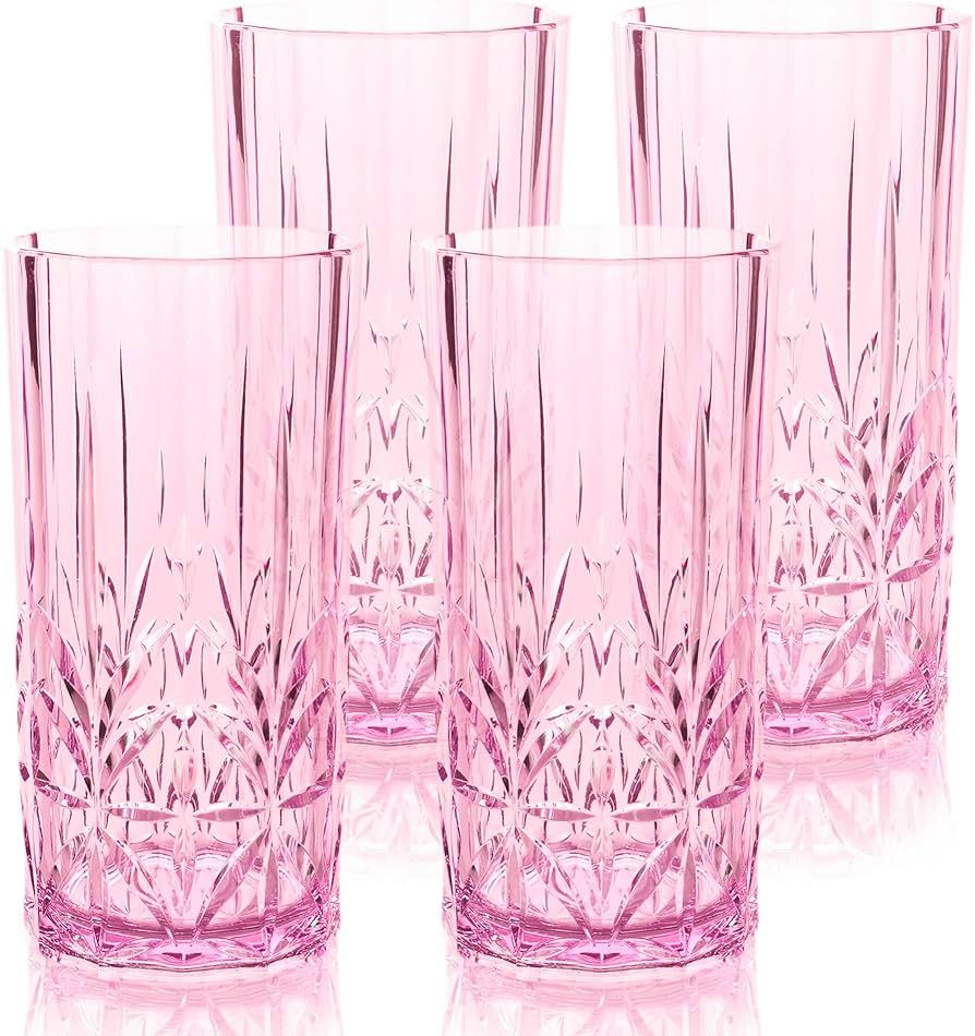 BELLAFORTE Shatterproof Tritan Tall Tumbler, Set of 4, 18oz - Myrtle Beach Drinking Glasses - Unb... | Amazon (US)