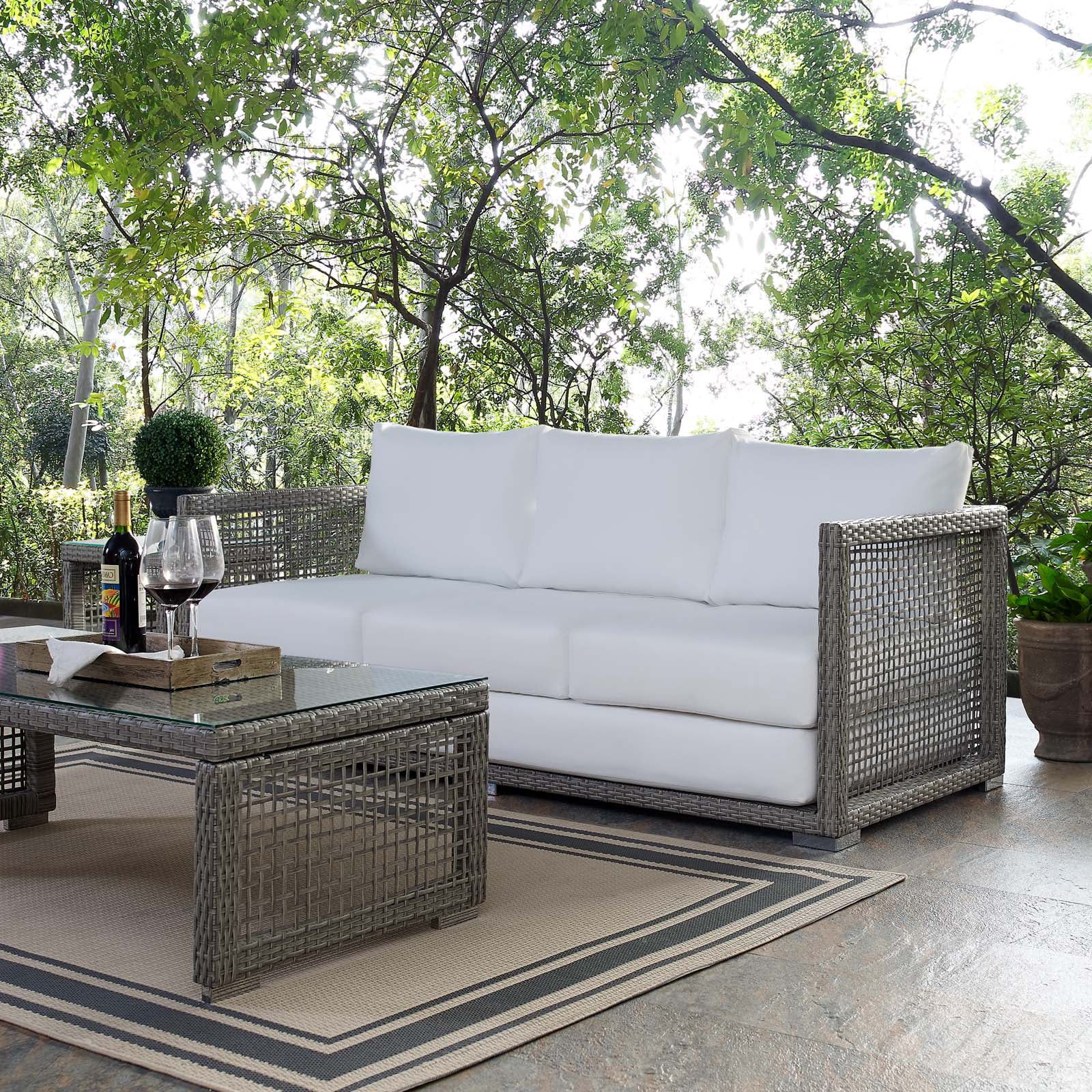 Modern Contemporary Urban Design Outdoor Patio Balcony Garden Furniture Lounge Sofa, Rattan Wicke... | Walmart (US)