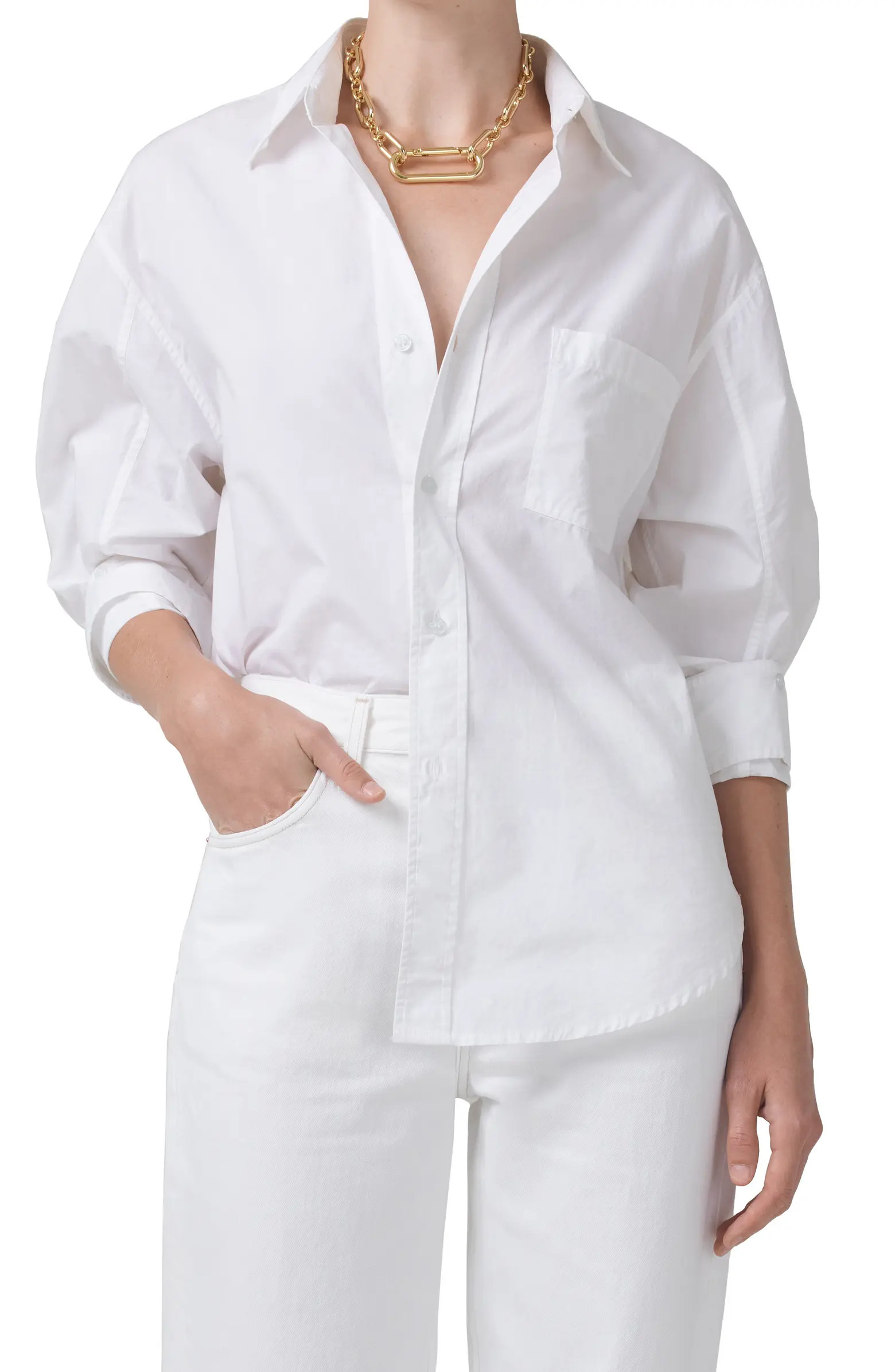 Kayla Oversize Poplin Button-Up Shirt | Nordstrom