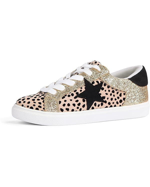PARTY Women's Fashion Star Sneaker Lace Up Low Top Comfortable Cushioned Walking Shoes | Amazon (US)