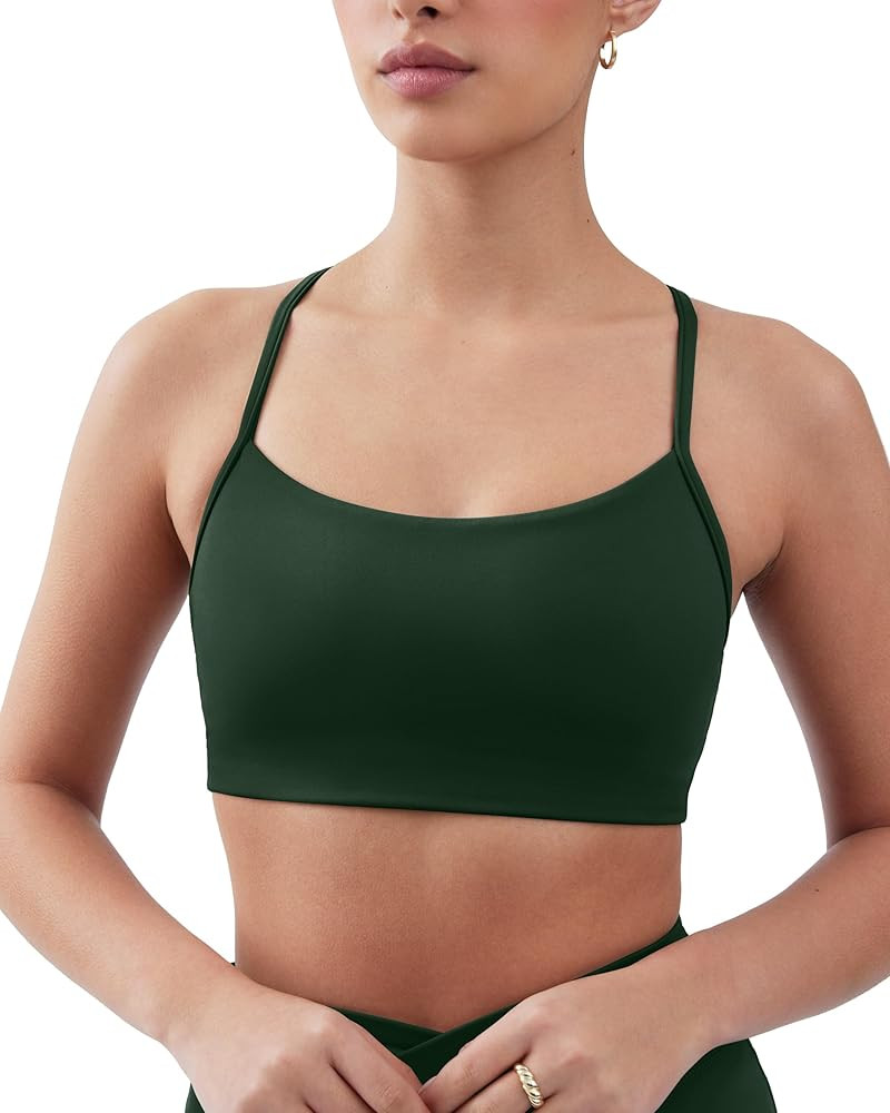 PAVOI ACTIVE Y-Back Scoop Sports Bras for Women | Low Support Workout Bra with Removable Pads | R... | Amazon (US)