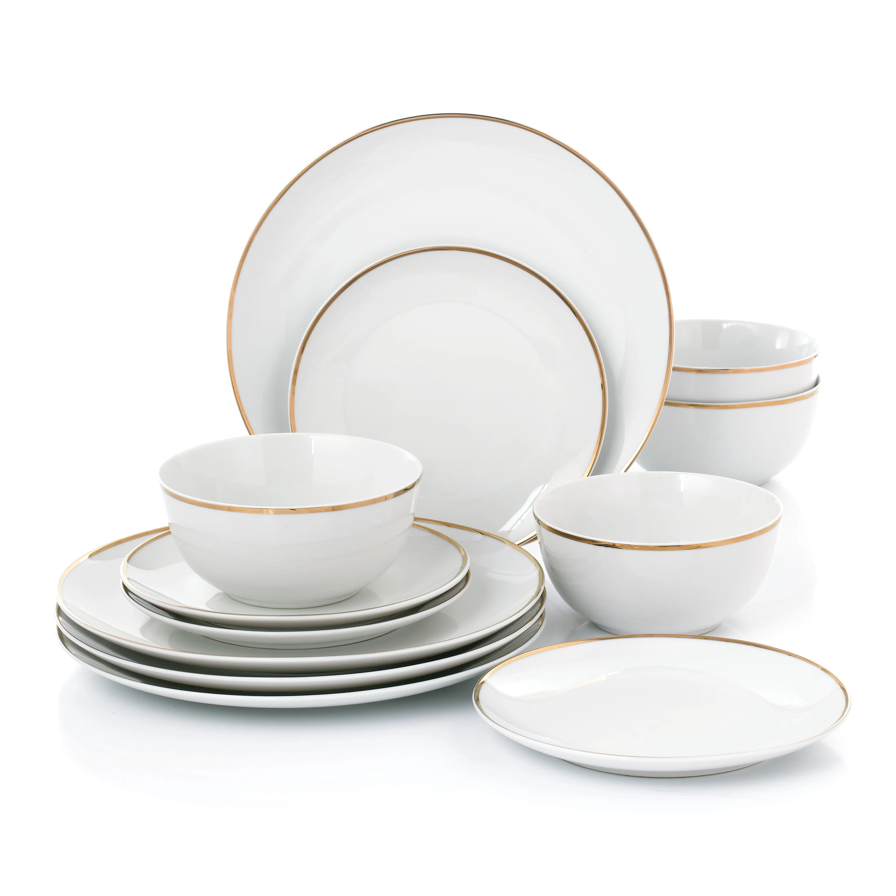 Shadwell 12 Piece Porcelain China Dinnerware Set - Service for 4 | Wayfair UK