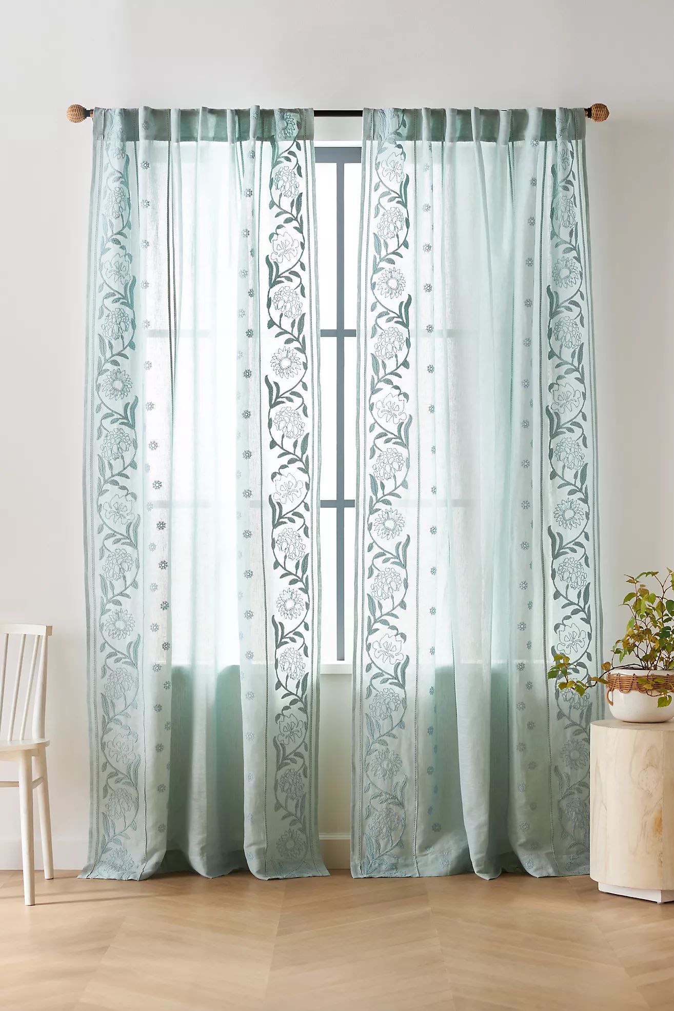 Embroidered Manette Curtain | Anthropologie (US)