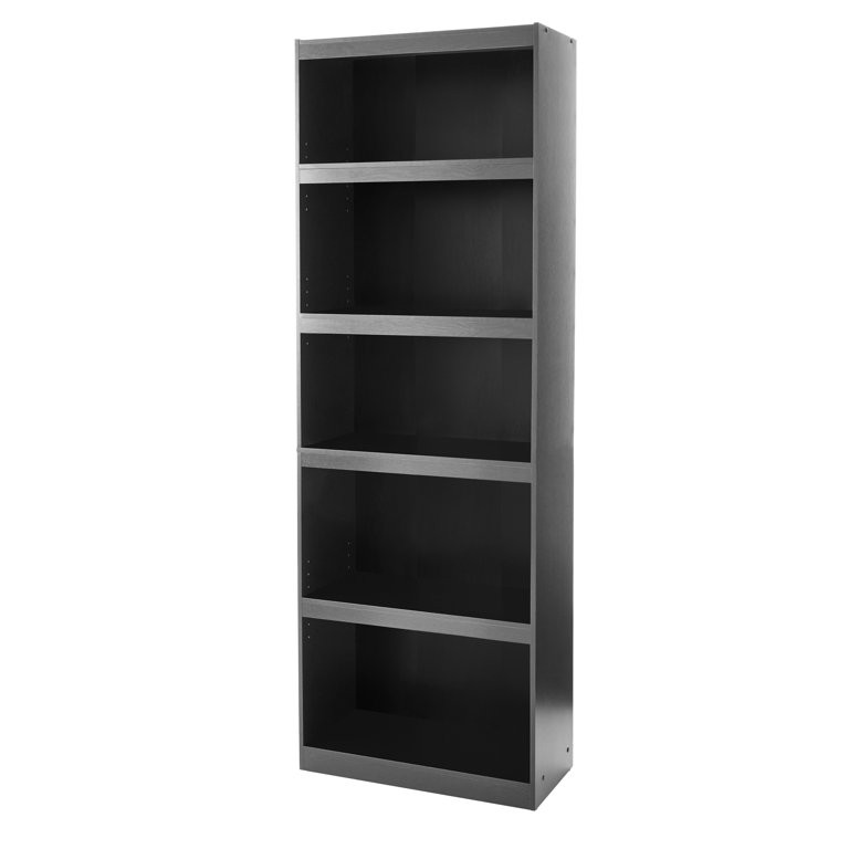 Mainstays Framed 5-Shelf Bookcase with Adjustable Shelves, True Black Oak | Walmart (US)