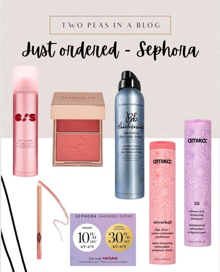 Sephora sale. What I just ordered. 
Excited to try this blush duo : color / she’s that girl
New lip liner color: pillow talk fair
Trying this texture spray 

#LTKover40 #LTKsalealert #LTKbeauty