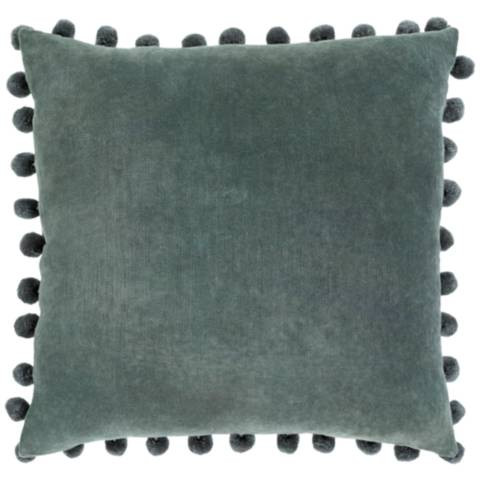 Surya Serengeti Sage Denim 18" Square Decorative Pillow | Lamps Plus
