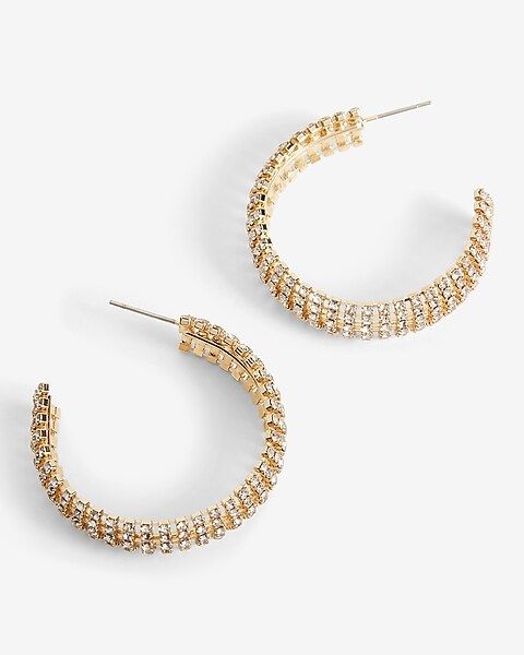 Rhinestone Hoop Earrings | Express