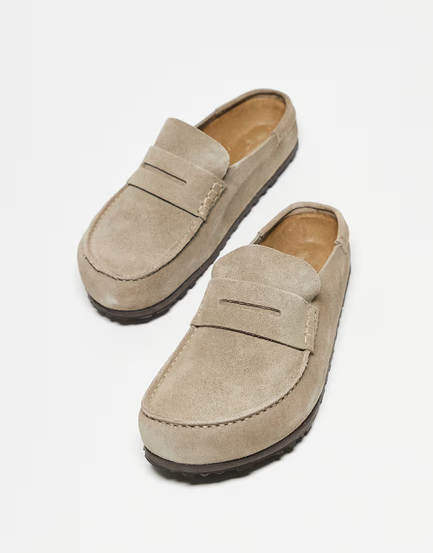 Birkenstock Unisex Naples wrapped loafer in taupe suede-Neutral | ASOS (Global)