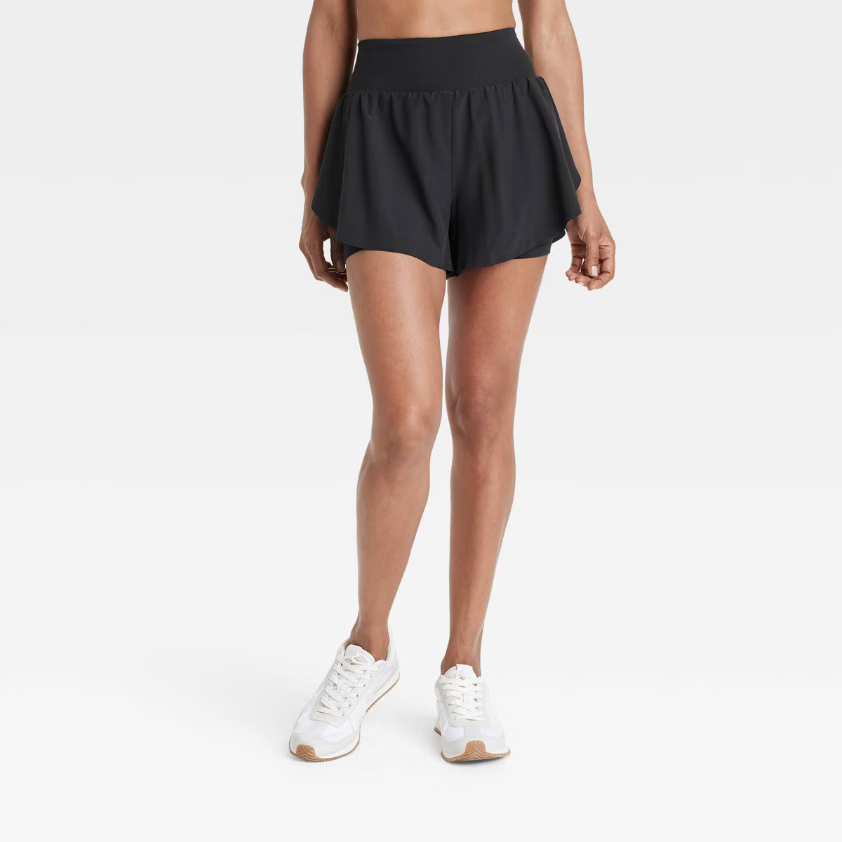 Women's Active Light High-Rise 2-in-1 Flutter Run Shorts 3" - All In Motion™ Black S | Target