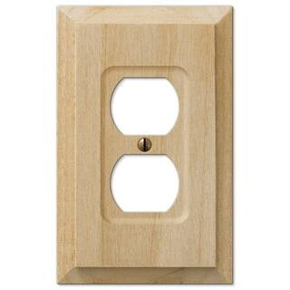 Hampton Bay Cabin 1 Gang Duplex Wood Wall Plate - Unfinished 180DHB - The Home Depot | The Home Depot