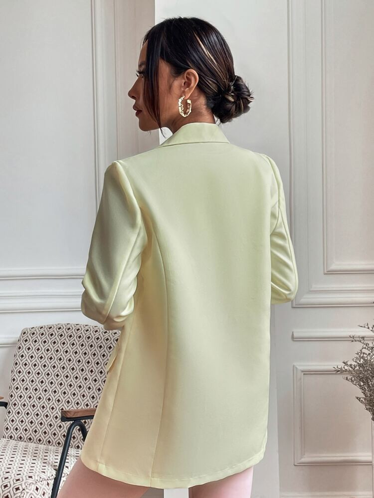 Lapel Neck Single Button Blazer | SHEIN