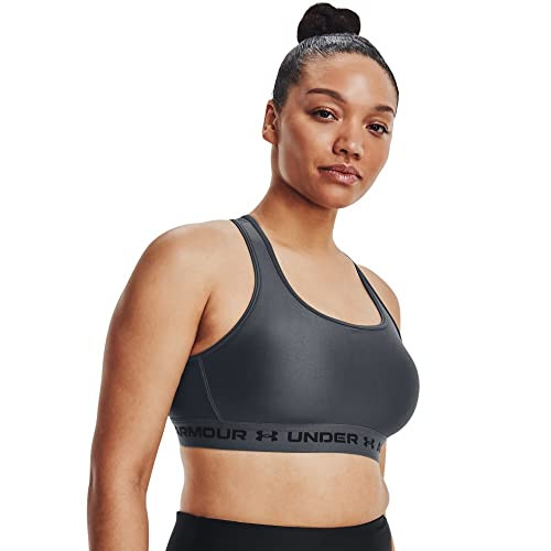 Under Armour Womens Crossback Mid Impact Sports Bra, (012) Pitch Gray / / Black, X-Small | Amazon (US)