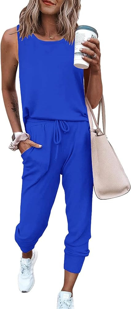 PRETTYGARDEN Women's Two Piece Outfit Sets Summer Casual Sleeveless Crewneck Tops Matching Travel... | Amazon (US)