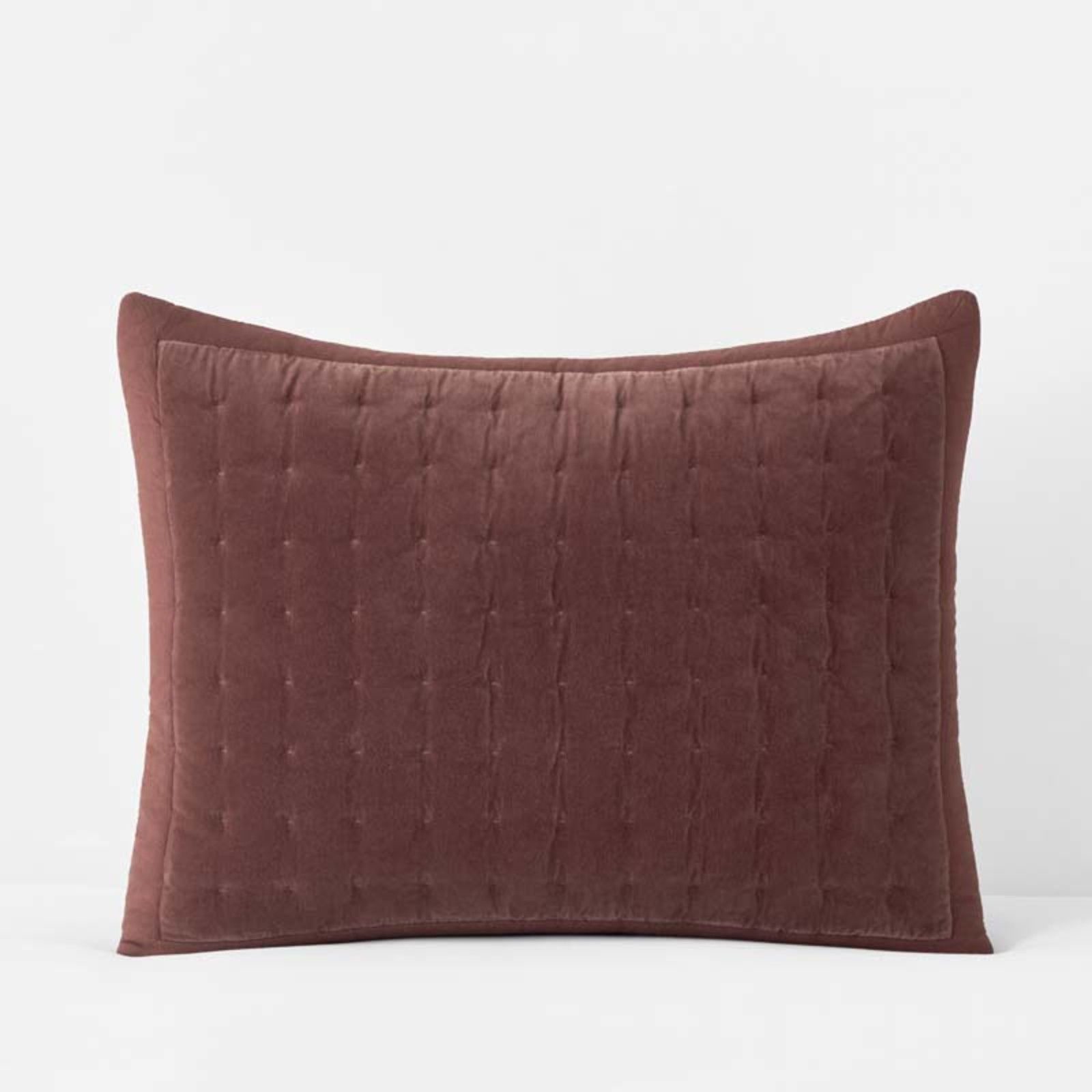 Tufted Stitch Velvet Quilted Sham - Bordeaux, Standard | The Company Store