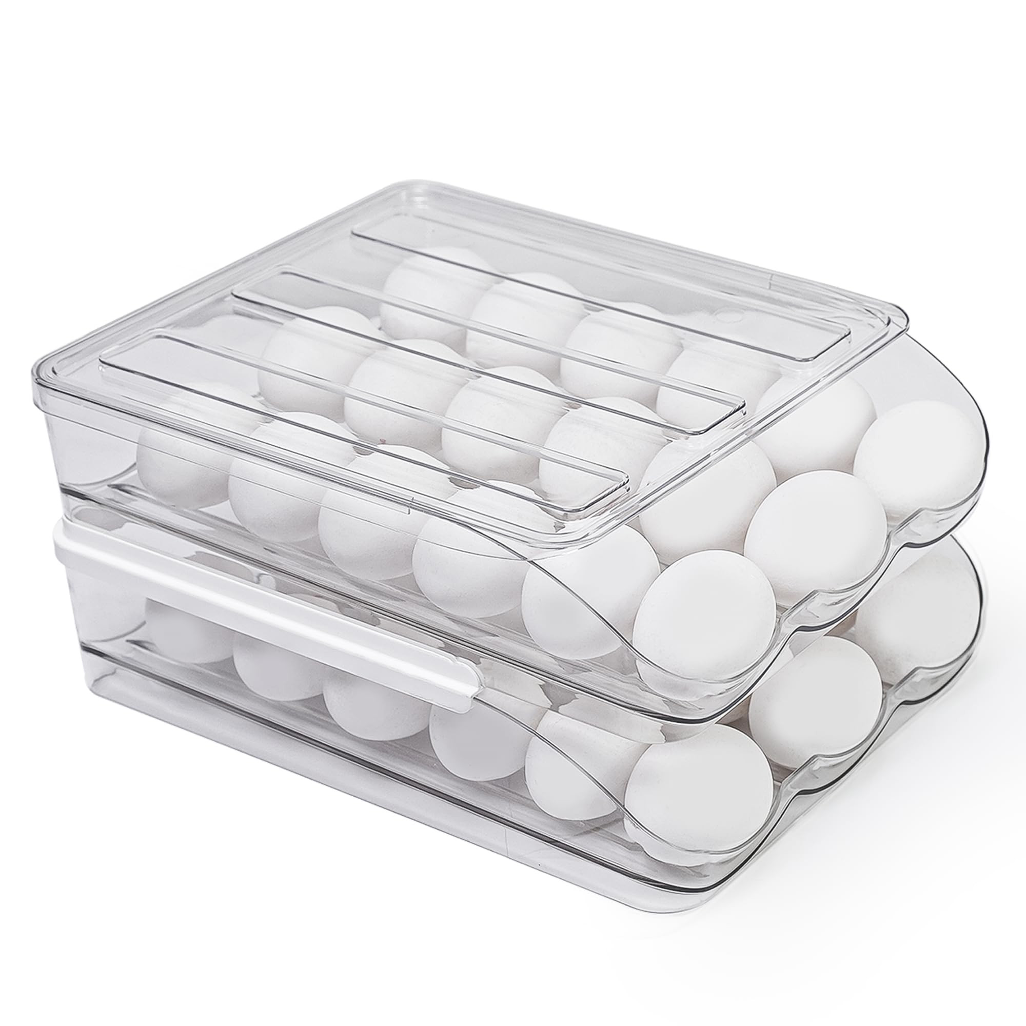 2-Layer Egg Holder for Refrigerator with 36-Egg Storage Capacity | Auto Rolling Stackable Egg Con... | Amazon (US)