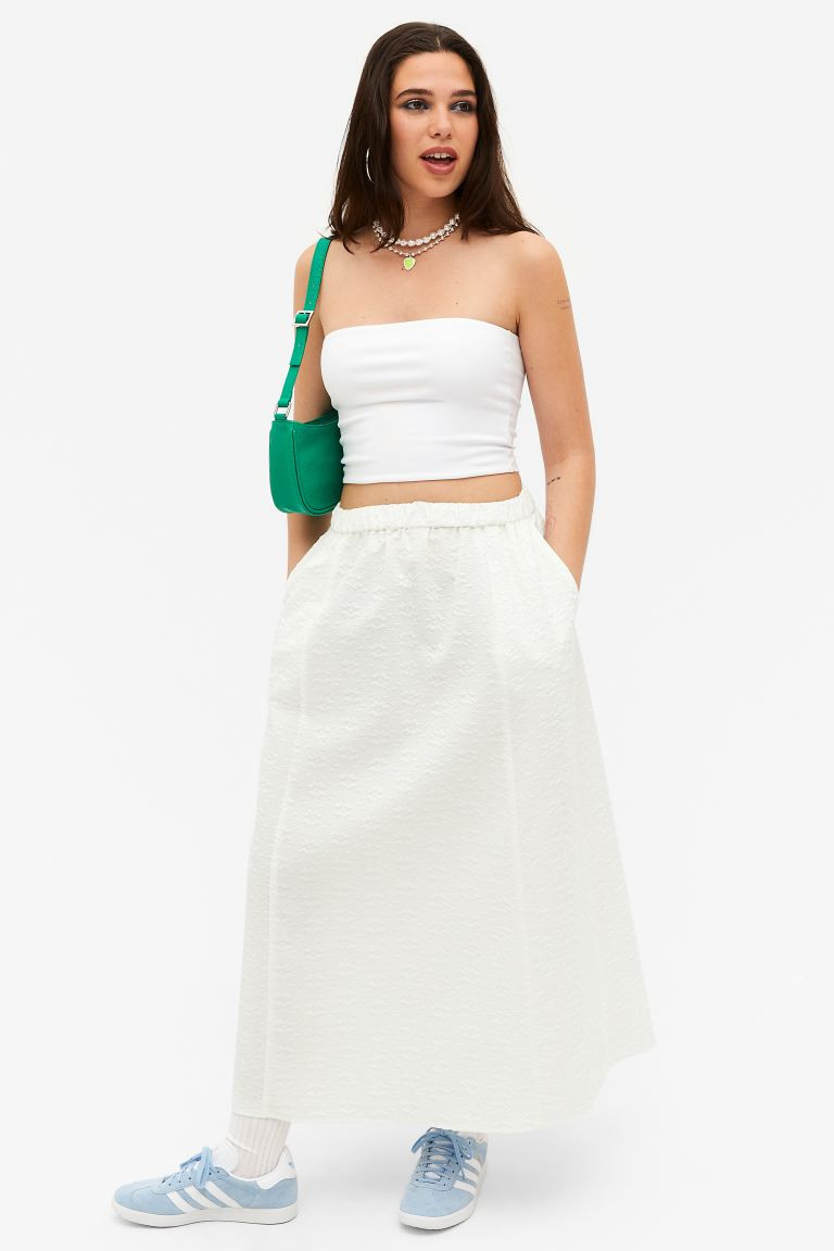 Textured high waist A-line skirt | H&M (UK, MY, IN, SG, PH, TW, HK)