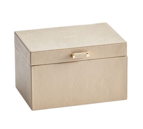Quinn Small Foil-Debossed Leather Jewelry Box - 7.5" x 5.5" | Pottery Barn (US)