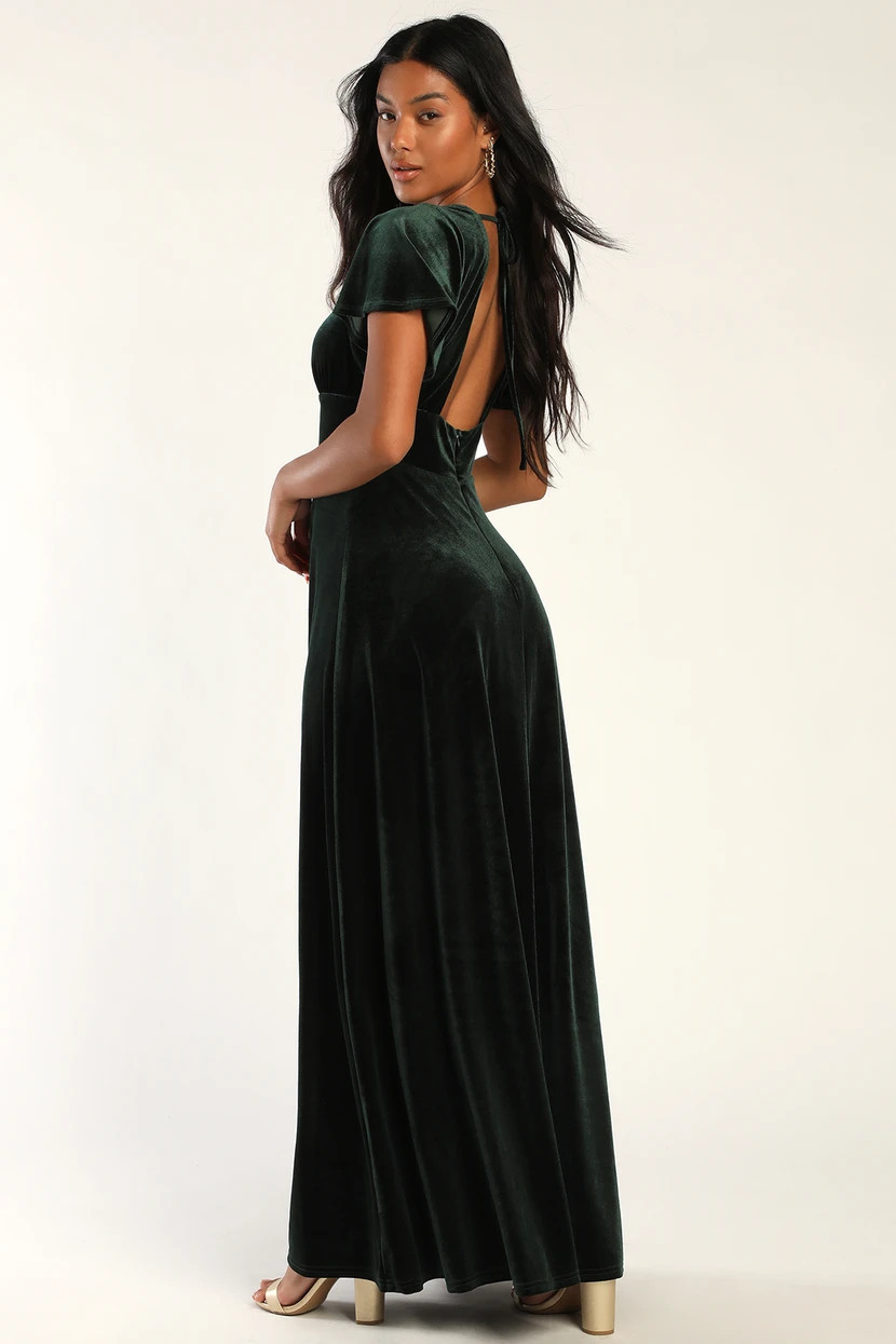 Emerald Green Maxi Dress | Fall Winter wedding guest dress Winter Fall dresses 2023 | Lulus (US)