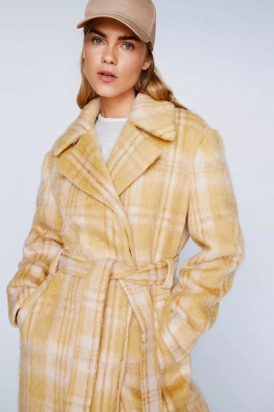 Plaid Wool Blend Robe Coat | Nasty Gal US