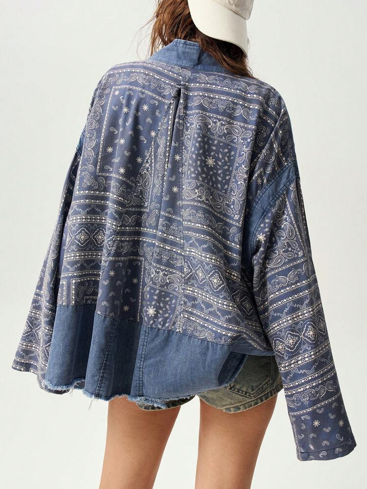Bohemela Vacation Theme Loose Casual Drop Shoulder Jacket For Women | SHEIN