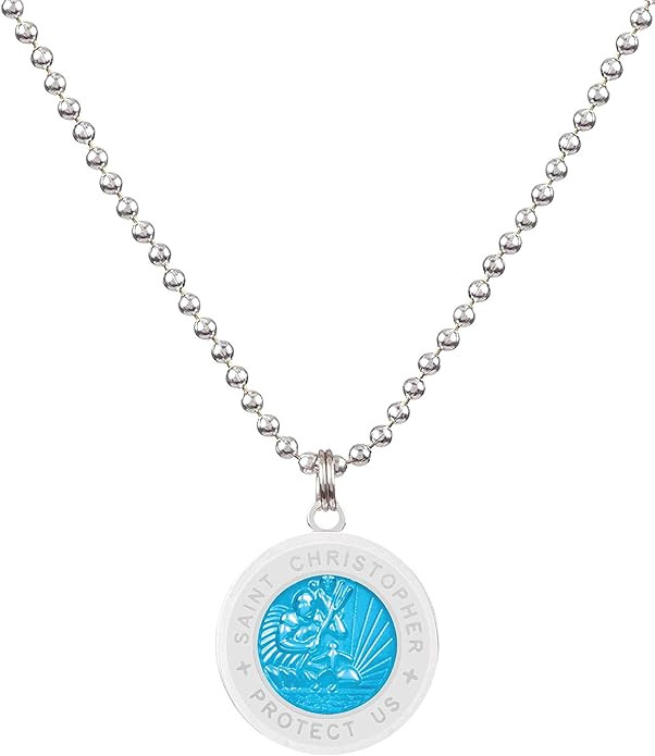 Get Back St. Christopher Surf Necklace | Medium - Aqua/White | Amazon (US)
