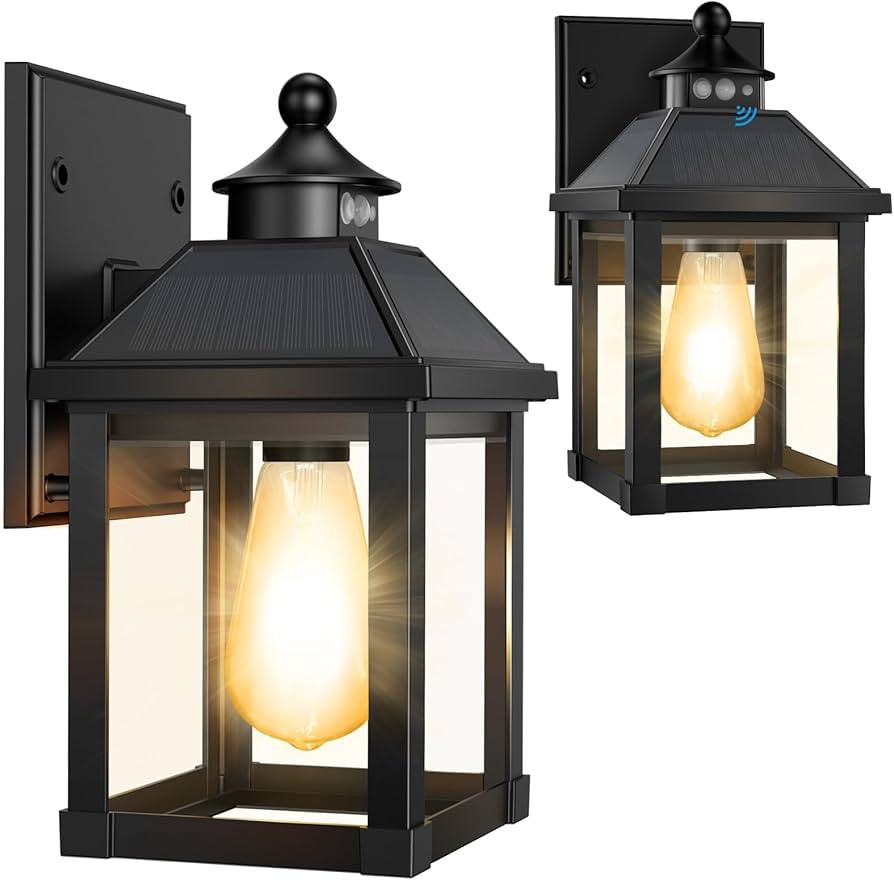 Solar Sconce Lights Outdoor Wall Mount Solar Porch Light Exterior Waterproof with 3 Lighting Mode... | Amazon (US)