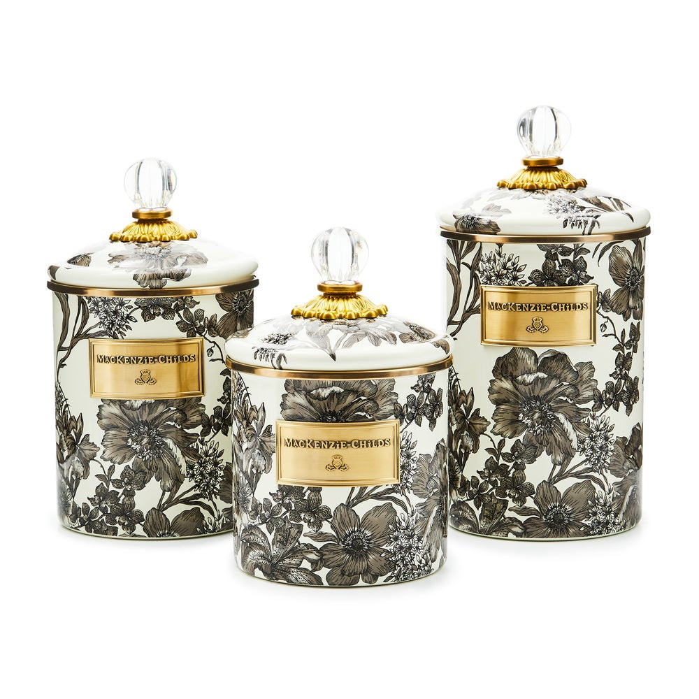 Sterling English Garden Enamel Canisters | MacKenzie-Childs