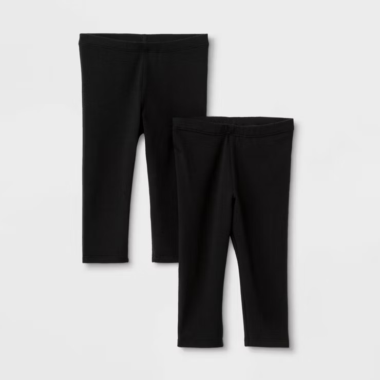 Toddler Girls' 2pk Capri Leggings - Cat & Jack™ Black | Target