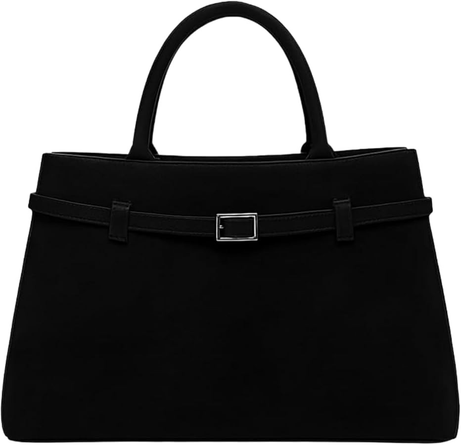 Suede Tote Bag for Women – With Multiple Pockets,Large Shoulder Bag Suede Handbags for Women 20... | Amazon (US)