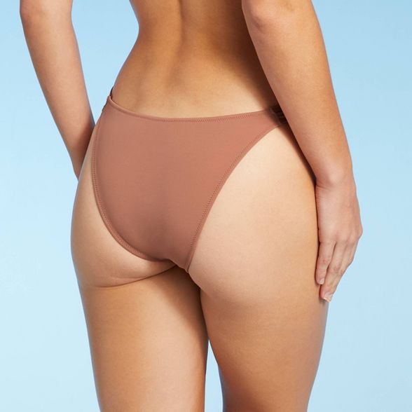 Women's Tunnel Front High Leg Extra Cheeky Bikini Bottom - Shade & Shore™ Hazelnut Brown | Target