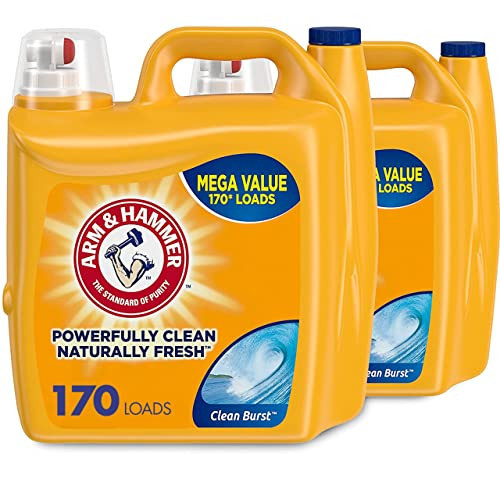 Arm & Hammer Liquid Laundry Detergent, Clean Burst, 170 Loads, 255 Fl Oz (2 pack) | Amazon (US)