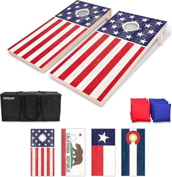 GoSports 4 x 2 ft Flag Series Wood Cornhole Sets – American Flag or State Flags – Includes 2 ... | Amazon (US)