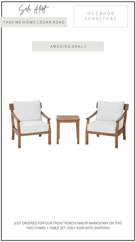 Awesome deal on this set! I ordered for our front porch. On sale for $200 with shipping. 

Patio set, outdoor furniture, outdoor chairs, outdoor living, patio furniture 

#LTKHome #LTKSaleAlert